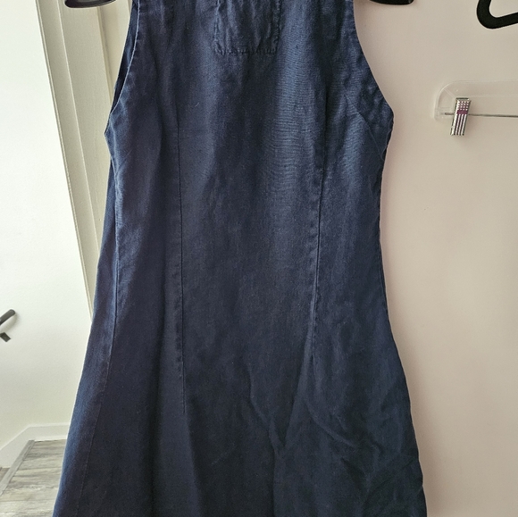 GUC Sz.S Claudio Milano Linen Dress w/pockets,A-Line shape, Very cool,flattering - Picture 3 of 5